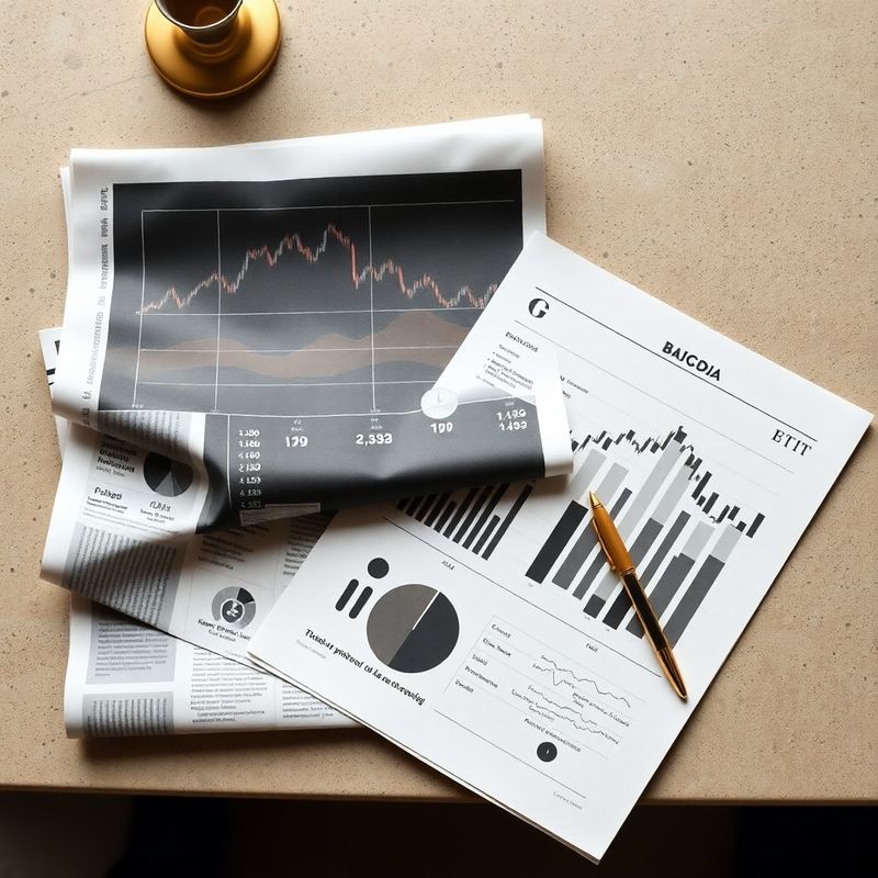 Financijske novine i tiskani grafovi na stolu